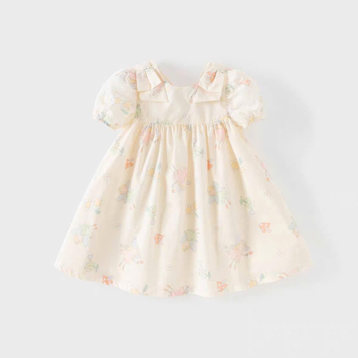 Váy liền thân họa tiết cho bé gái David Bella - Mẫu hè 2026 mới, phong cách, chất liệu cotton DB2262382