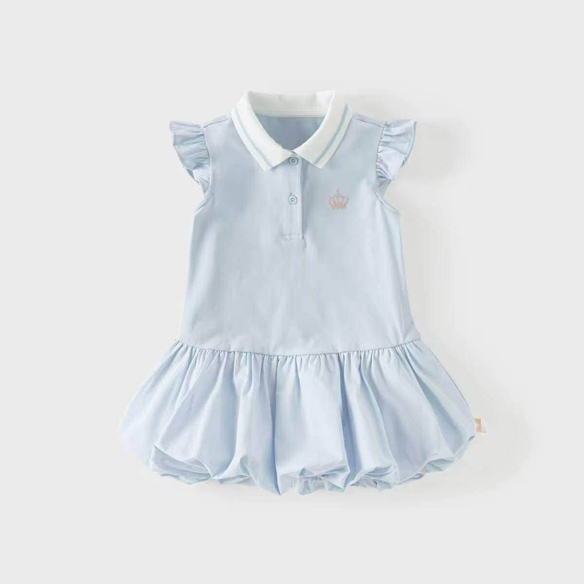 Váy polo búp bê bé gái David Bella 2026 trang phục hè mới, váy liền thân cho trẻ em, váy phong cách học đường cho bé gái DB2261343
