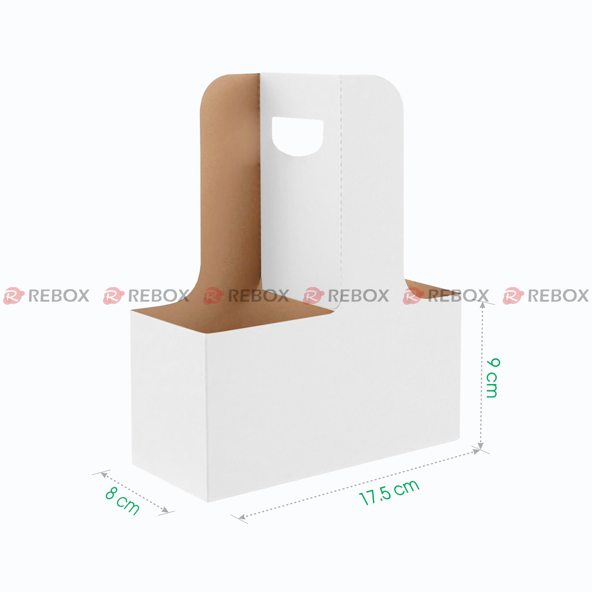 RMKQ1T - Khay giấy có quai - Trắng - 17.5x8x9 cm