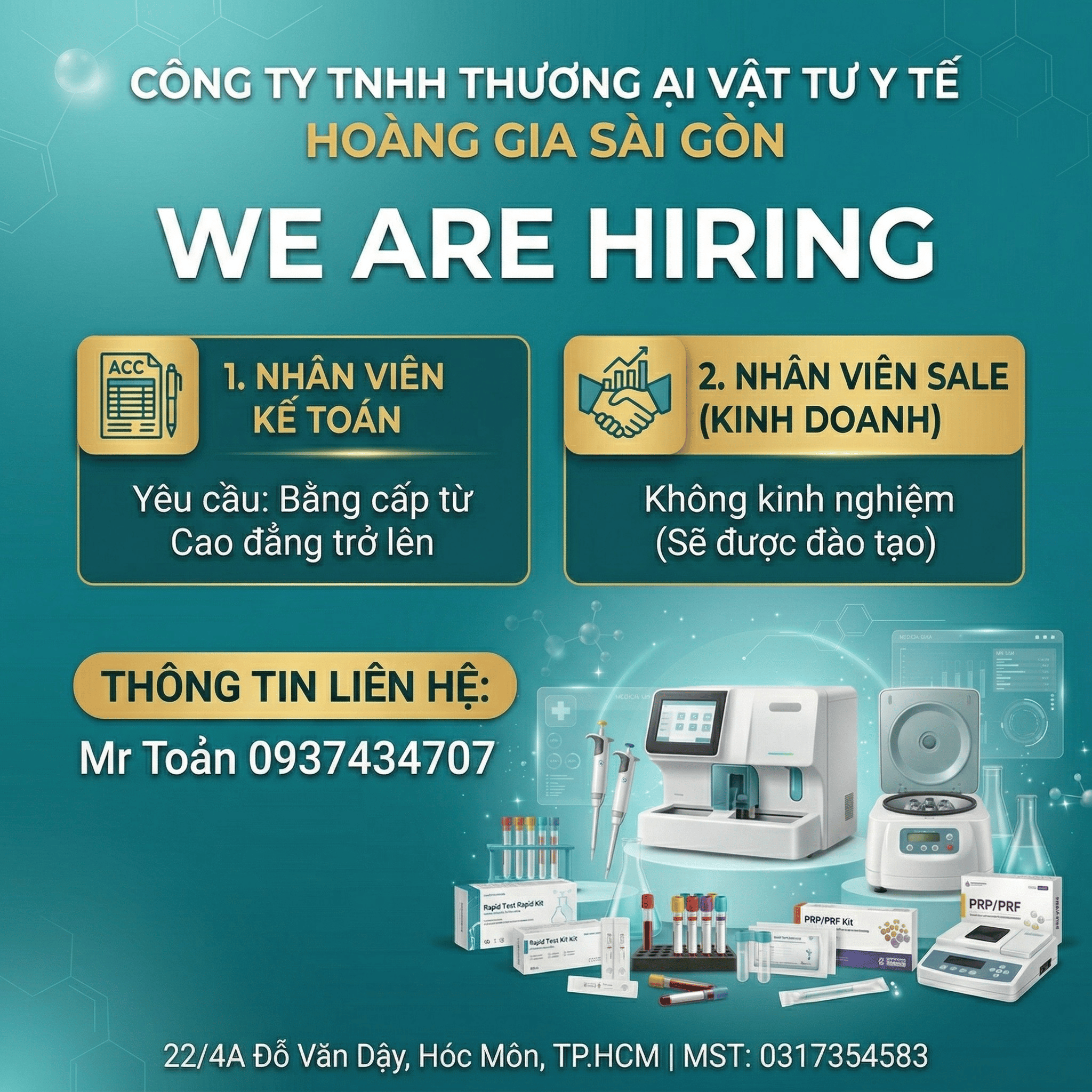 THÔNG BÁO TUYỂN DỤNG – HOÀNG GIA SÀI GÒN