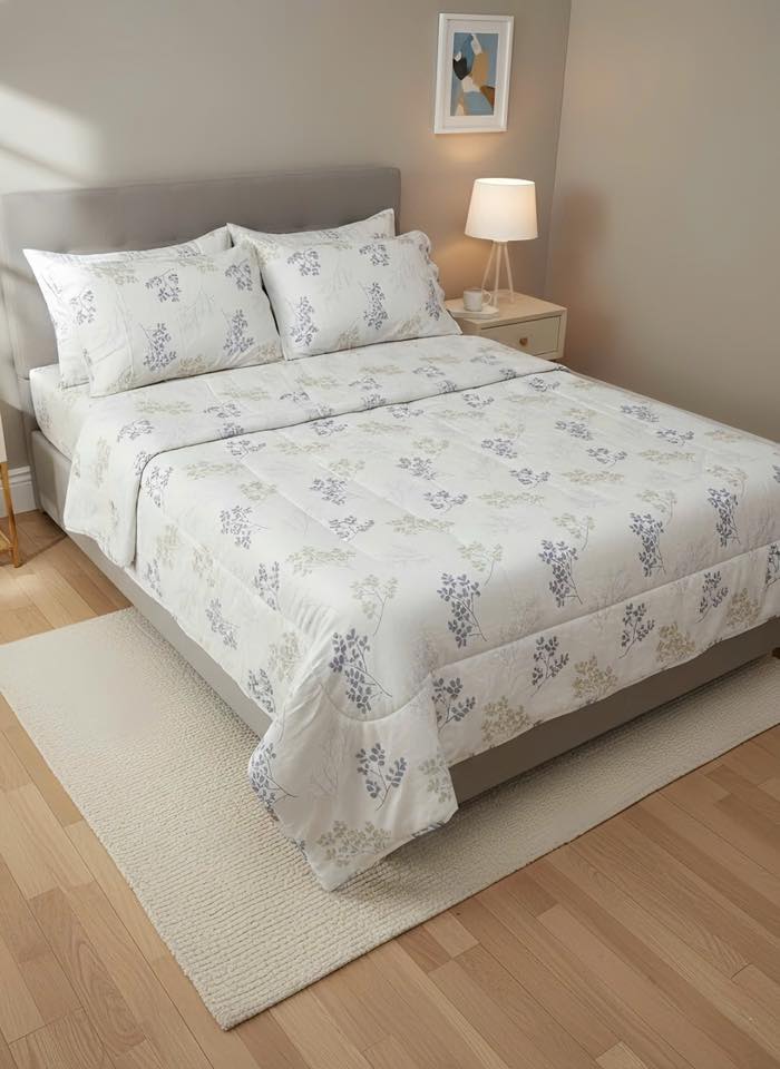 Ga chần bông Tencel kèm 2 vỏ gối Kawa - Size 1.8 x 2m - Hoa ghi