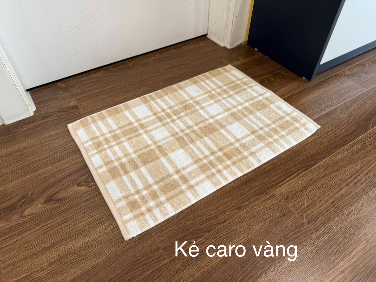 Thảm lau chân SEASON 45x65cm - kẻ caro vàng