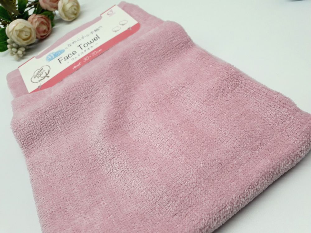 Khăn lau đầu, tập gym 100% cotton mềm mịn (màu hồng) 30x70cm (mã 0834)