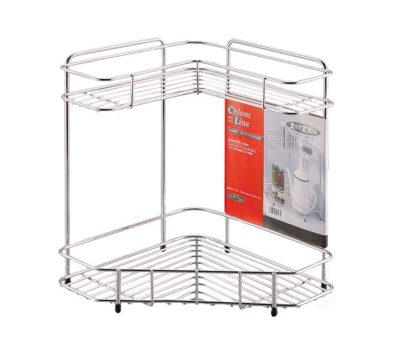 Kệ góc 2 tầng nhà bếp bằng inox (dáng thấp) (mã 0506)