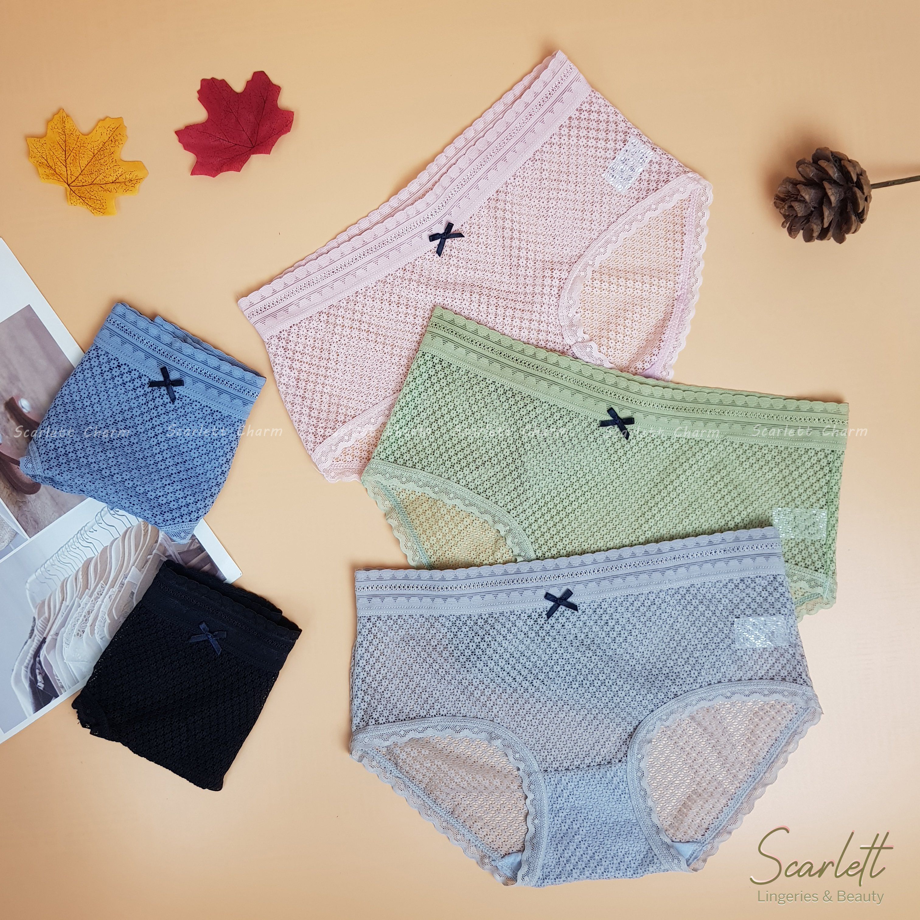 Set 5 quần lót mẫu ren Scarlet QL13 - free size
