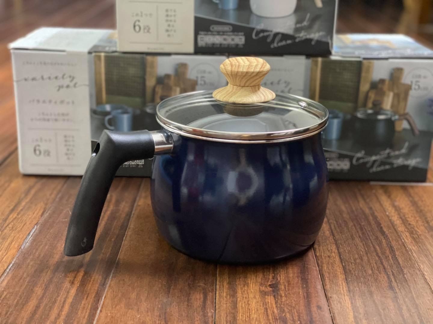 Nồi chiên ngập dầu Nhật Bản 15cm - xanh navy
