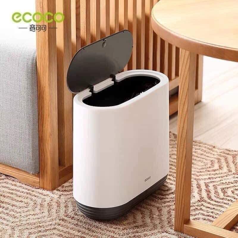 Thùng Rác Cao Cấp Ecoco 10L - Nắp đen