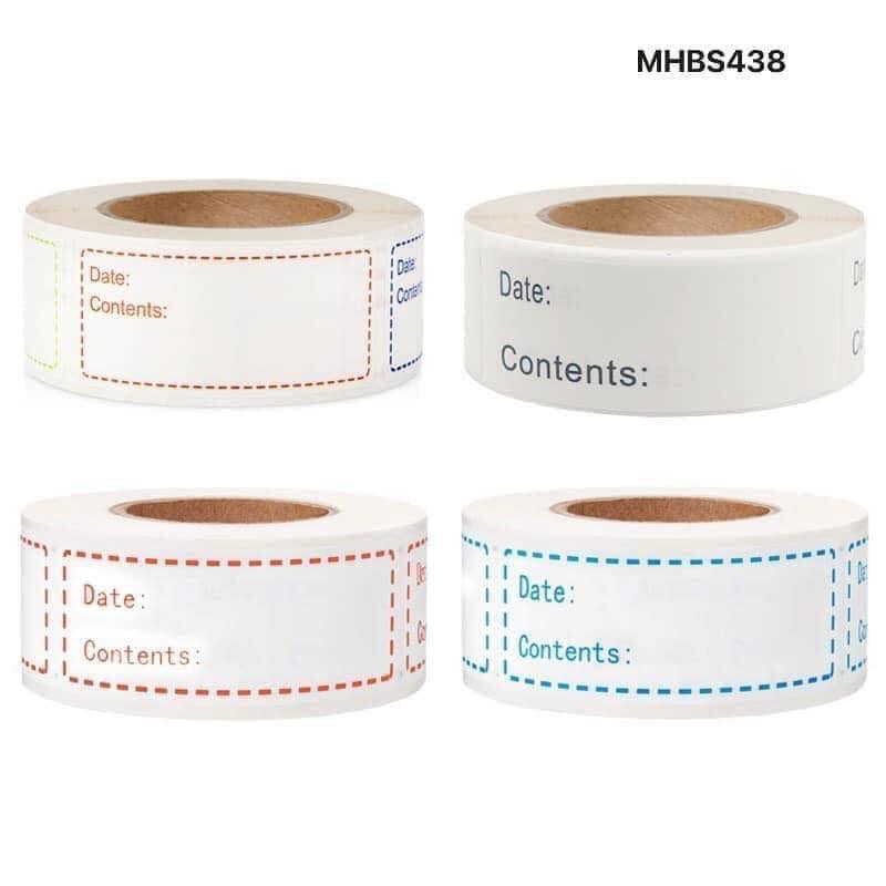 Set 3 cuộn miếng dán ghi chú ngày bảo quản thực phẩm (600 miếng)