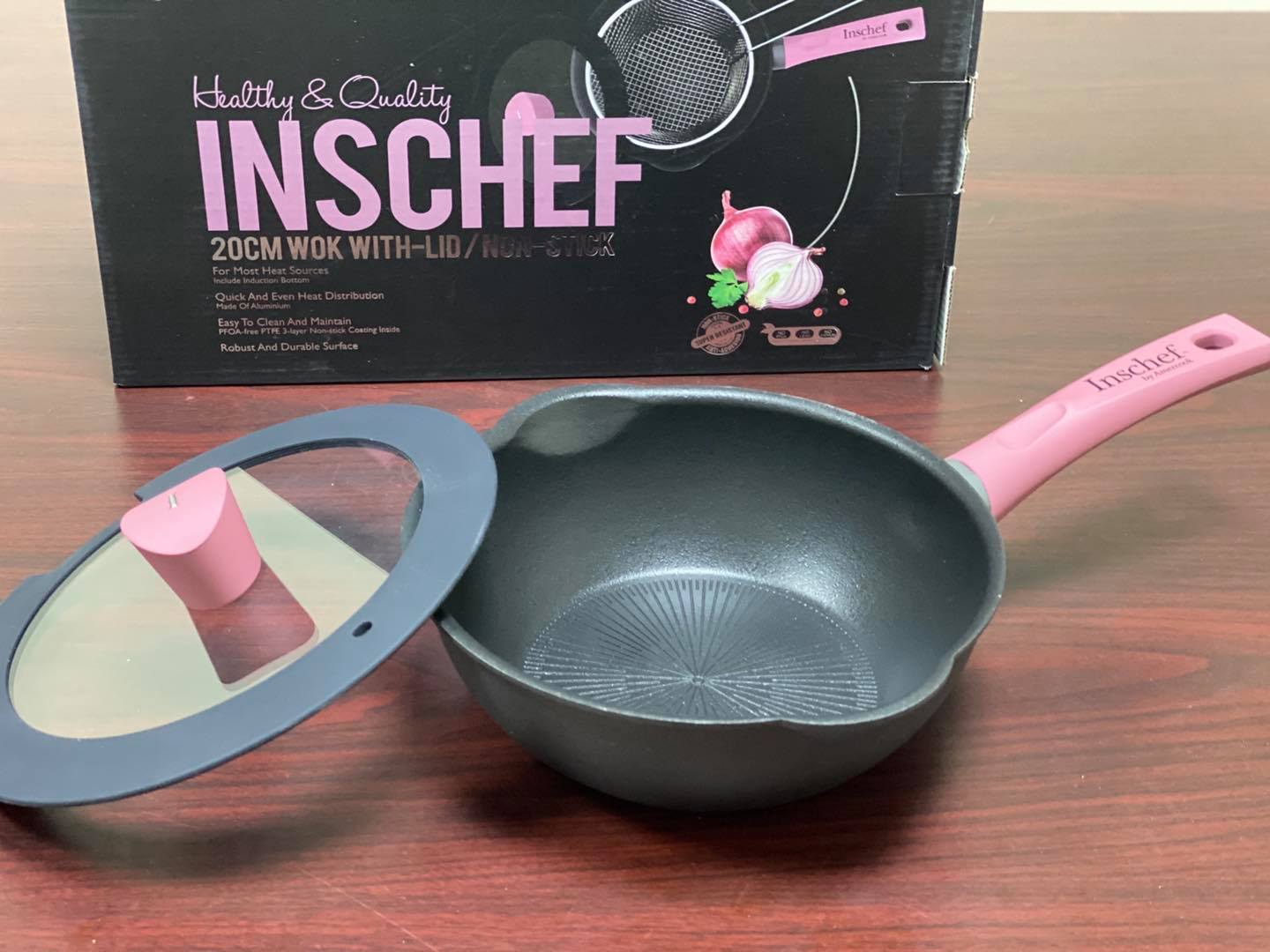 Chảo chiên ngập dầu kèm giá inox Amercook 20cm - Xanh dương