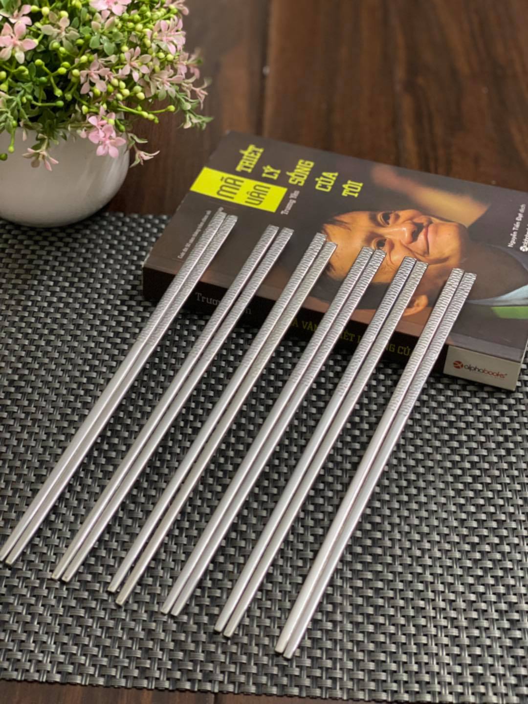 Set 6 đôi đũa inox da rắn xuất Hàn