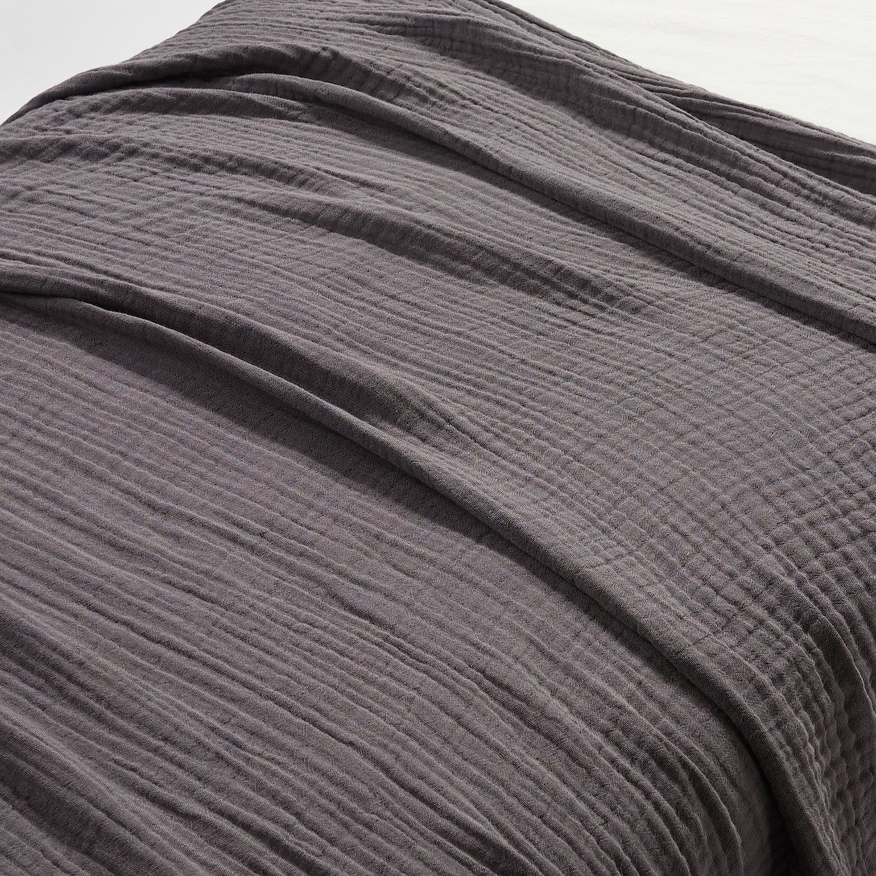 Chăn cotton vải xô 3 lớp Muji 1.4 x 2m - màu ghi than