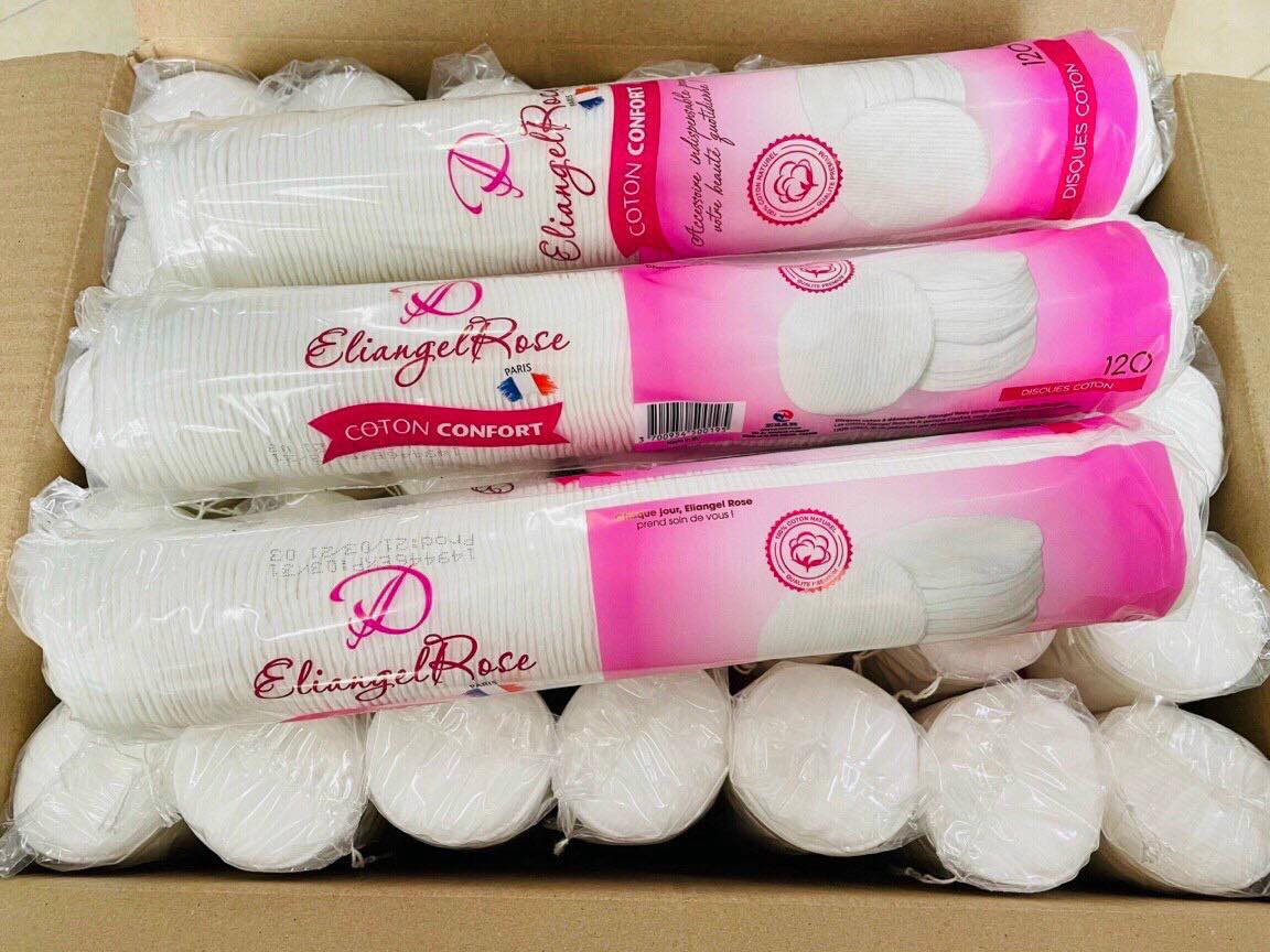 Combo 03 gói Bông tẩy trang Eliganel Rose Pháp - 120 miếng