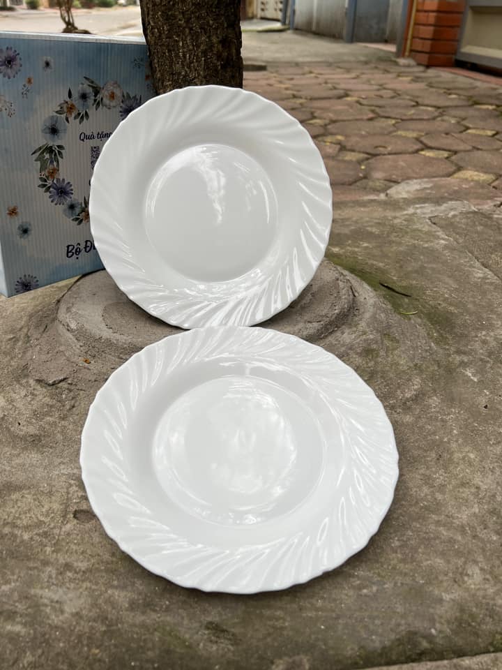Set 4 đĩa gốm thủy tinh 21cm (2 hộp)