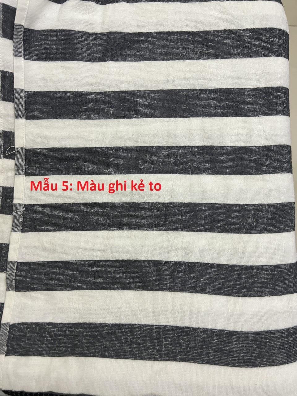Chăn cotton Pile dệt chéo Muji 1.4 x 1.9m - Mẫu 5 - Màu ghi kẻ to