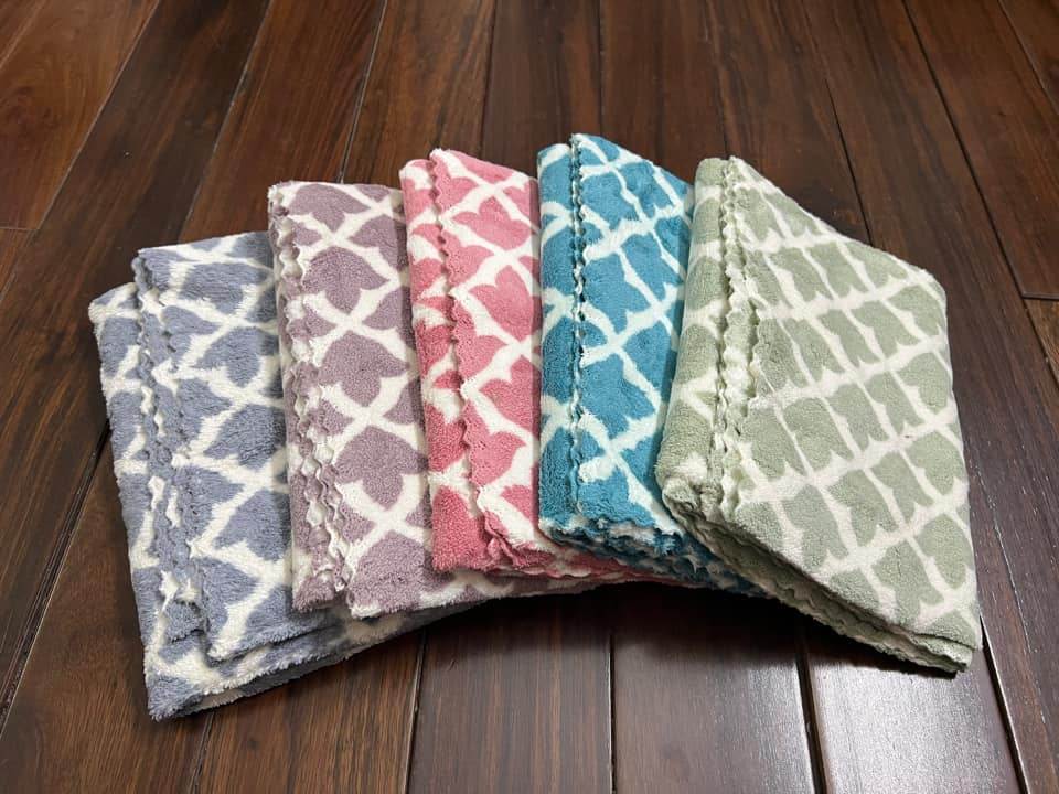 Set 5 khăn gội chất liệu lông cừu hàng xuất Nhật 34x70cm