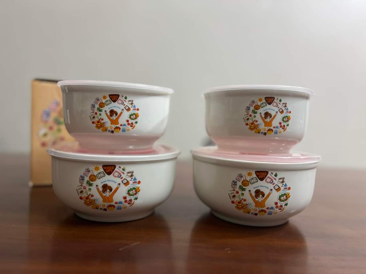 Bộ 4 thố sứ  có van thoát khí dùng LVS