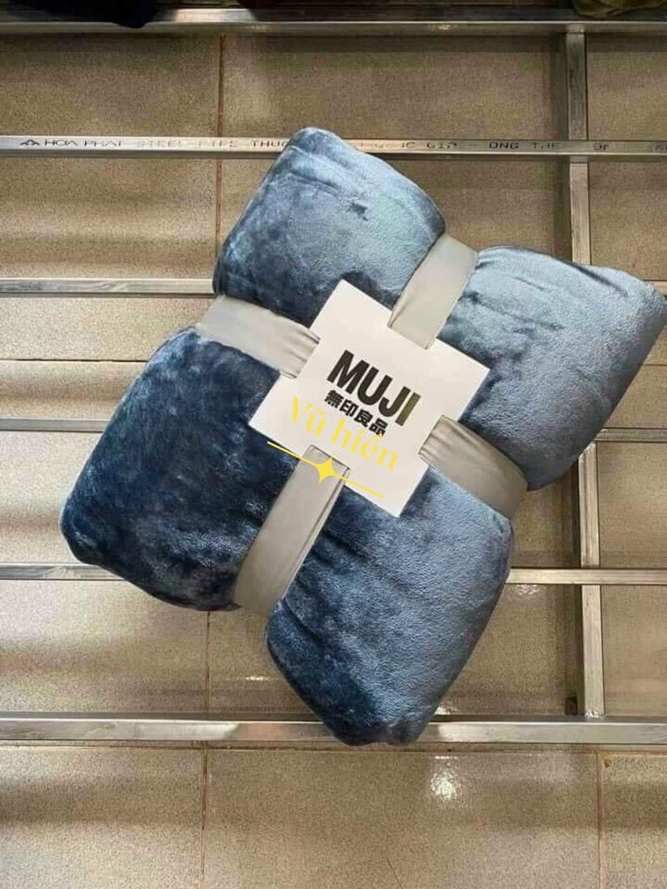 Chăn lông thỏ MUJI 2m x 2.3m - Xanh đá