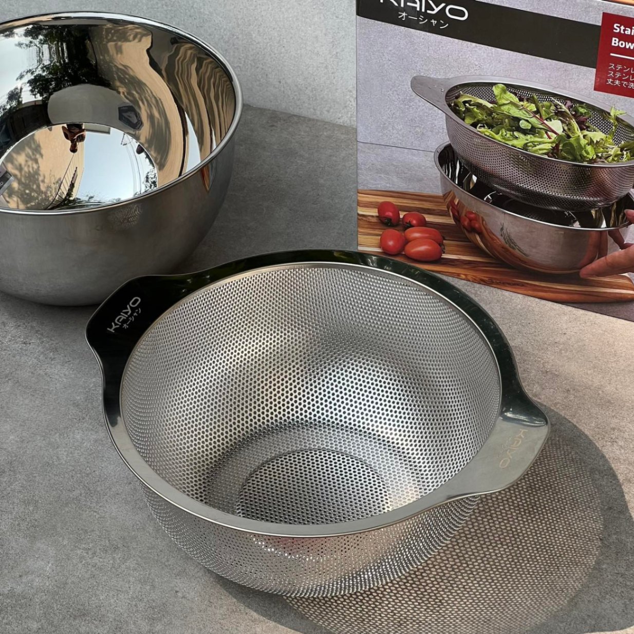 Bộ tô kèm rổ inox cao cấp Kaiyo Nhật - size 24cm
