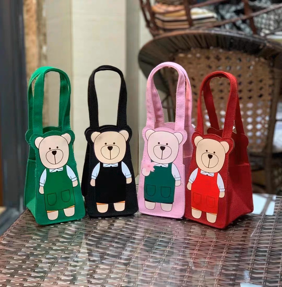 Túi đựng bình nước Starbuck mẫu gấu cute