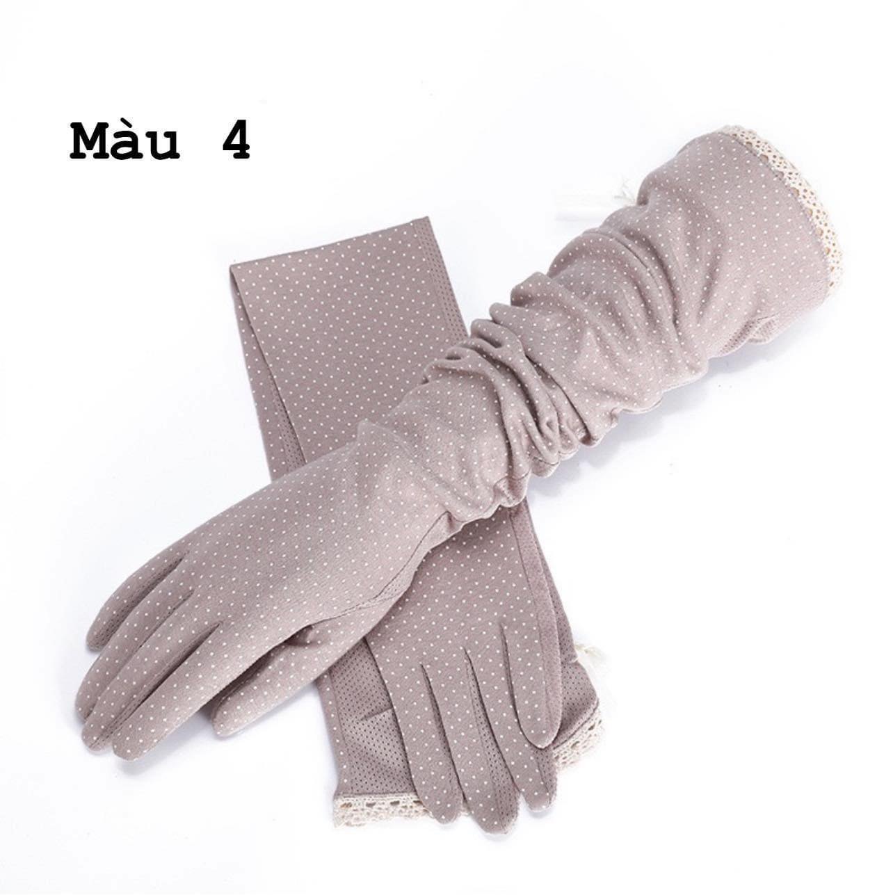 Găng tay chống nắng dáng dài hàng xuất Nhật - Nâu (số 4)