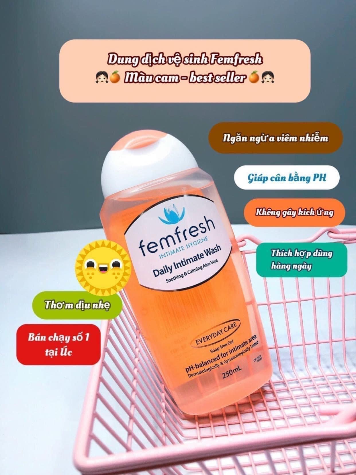Nước rửa phụ khoa FEMFRESH  - HÀNG UK - Cam