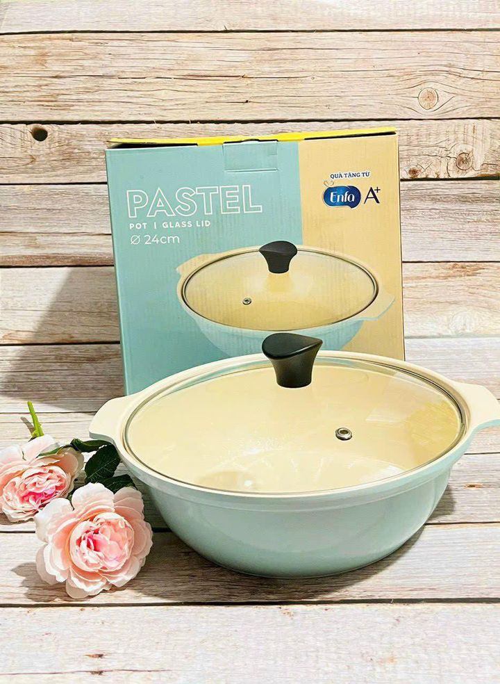 Nồi Lẩu Tucbeghi Ecoramic 24cm Đáy Từ Nắp Kính Cao Cấp