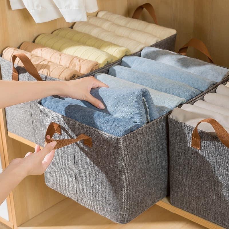 Set 3 hộp vải đựng đồ khung thép
