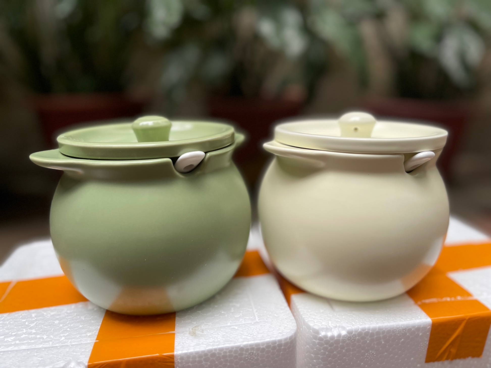 Liễn gốm đựng mỡ có kèm thìa - size 700ml
