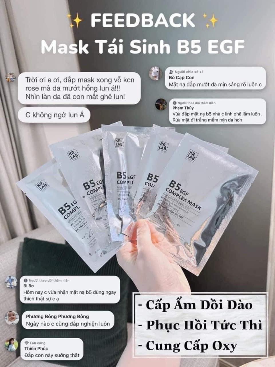 Set 10 miếng mặt nạ B5 KR LAB tái sinh dưỡng trắng da