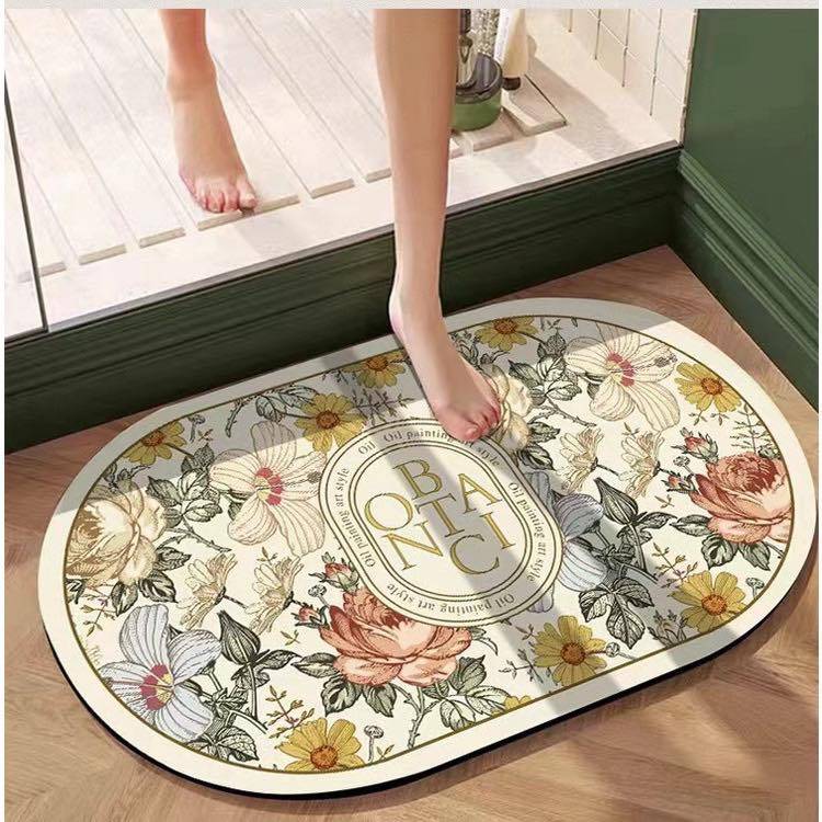 Thảm silicon decor hoặc nhà tắm mẫu ovan 40x60cm