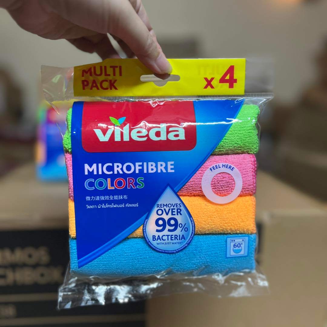 Set 4 khăn lau microfilber Vileda