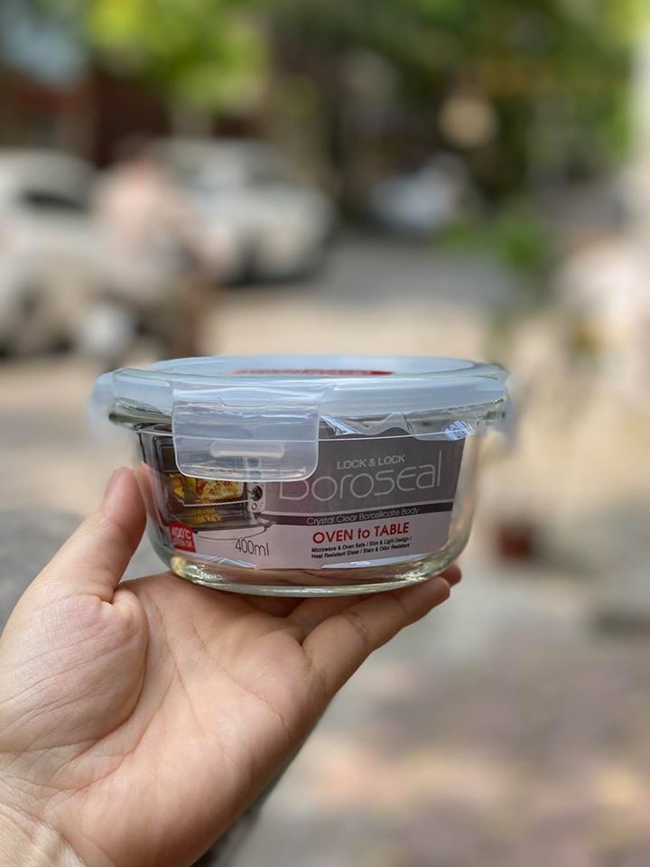 Hộp thuỷ tinh chịu nhiệt Lock 400ml (quà tặng)