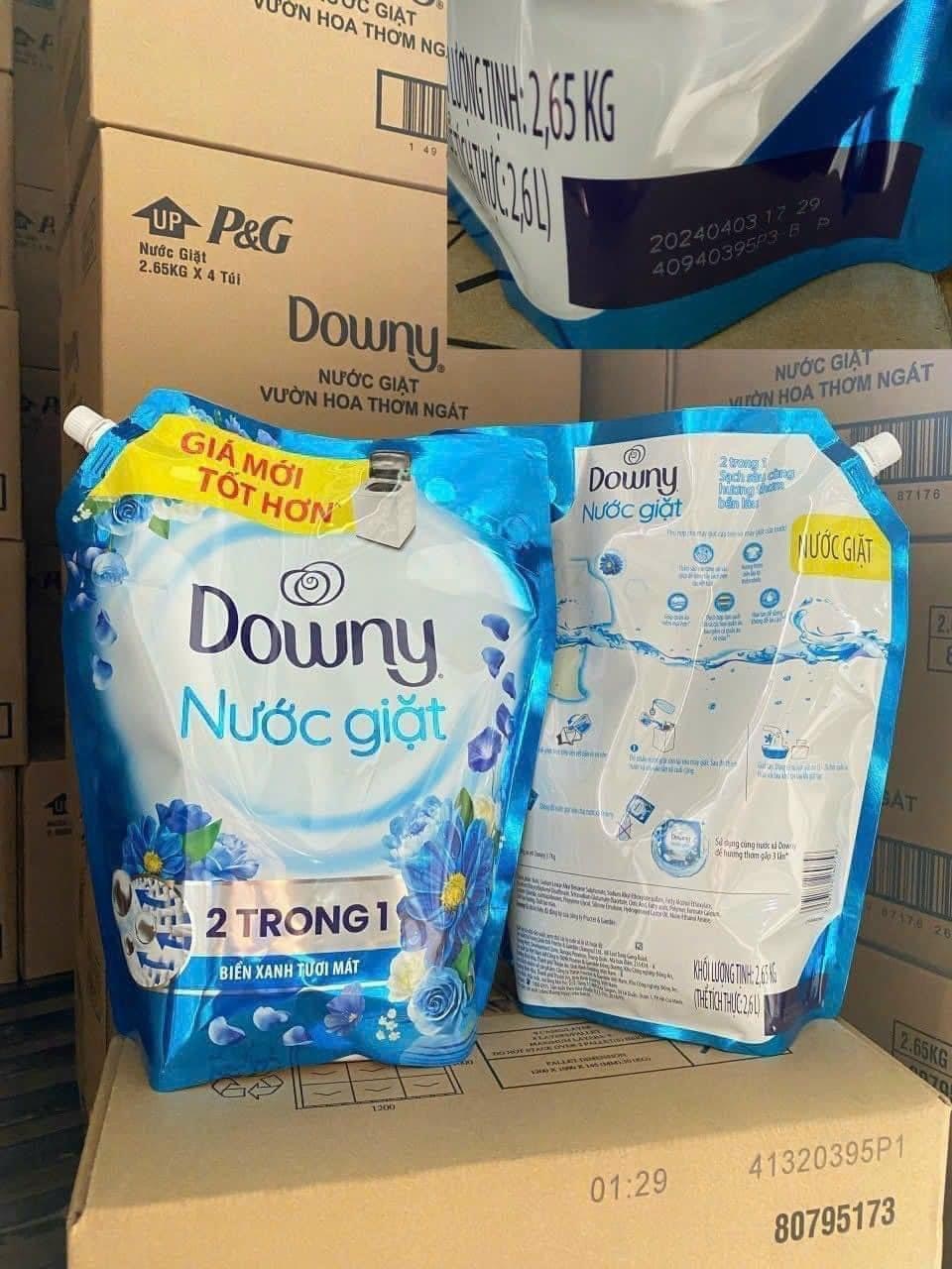 Túi nước giặt DOWNY 2in1 2.65L màu xanh