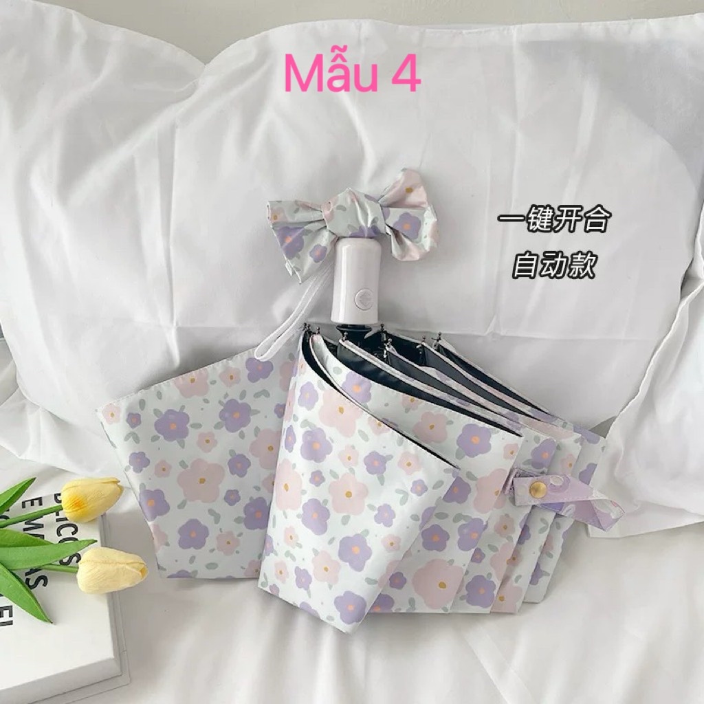 Ô tự động 2 chiều Vintage - Mẫu 4 (hoa tím)