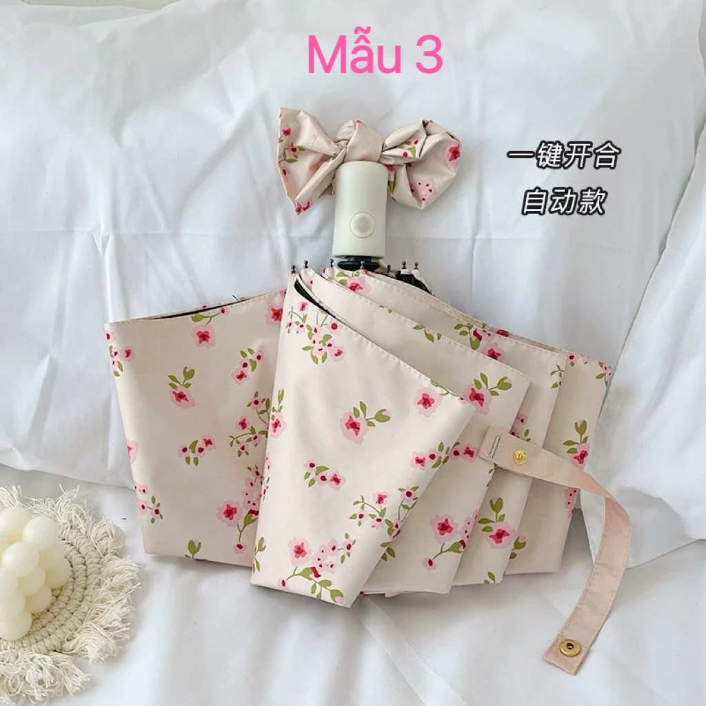 Ô tự động 2 chiều Vintage - Mẫu 3 (hoa đỏ)