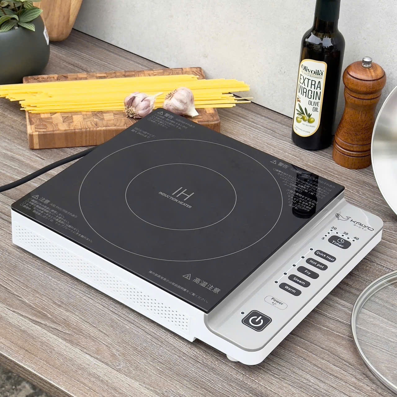 Bếp từ đơn lõi đồng 5 chế độ nấu thông minh Kaiyo (KIH-4052) - Tặng 1 chảo cạn inox 20cm