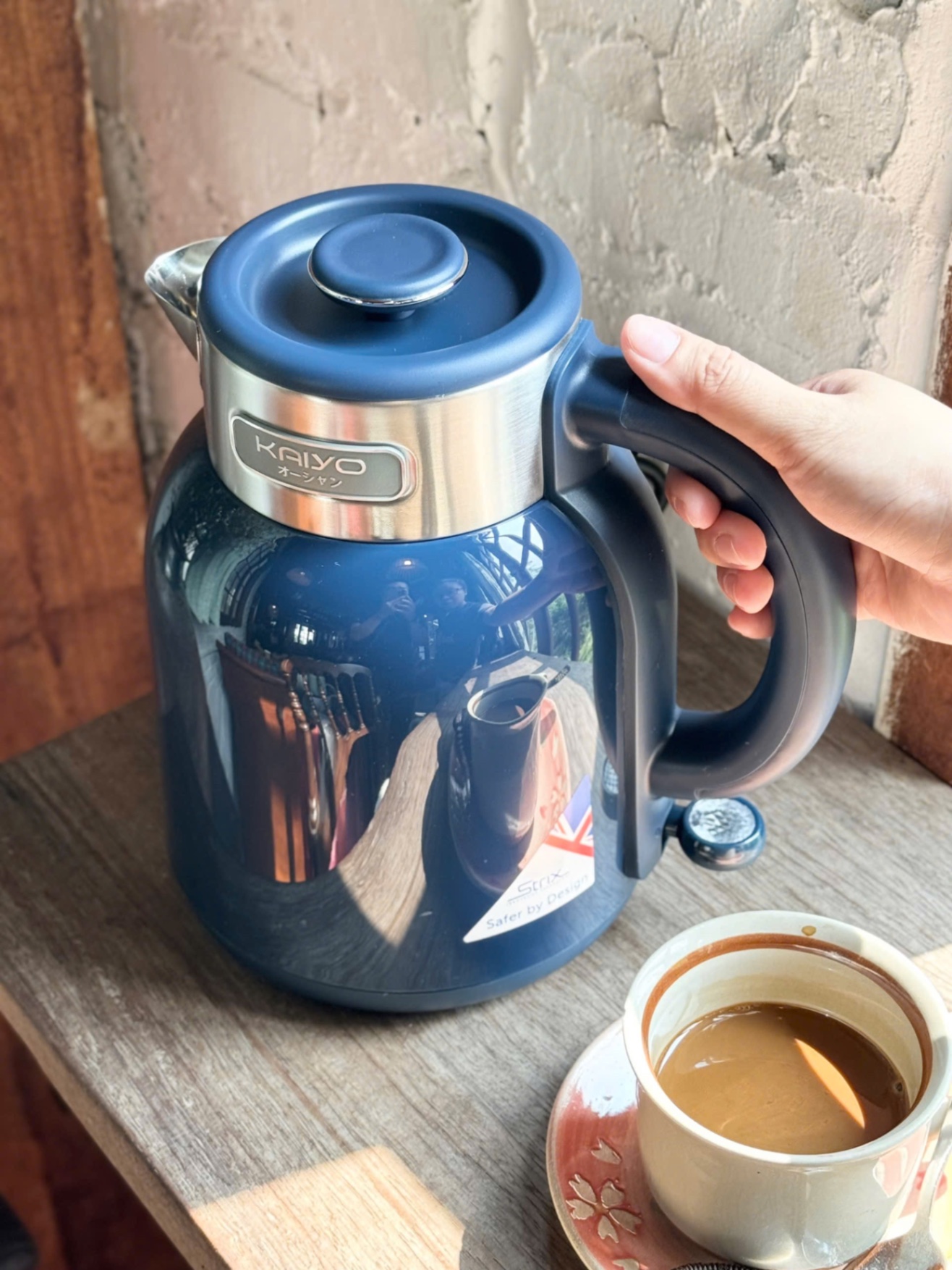 Ấm siêu tốc 2 lớp Cool touch Kaiyo 1.5L - Xanh Navy