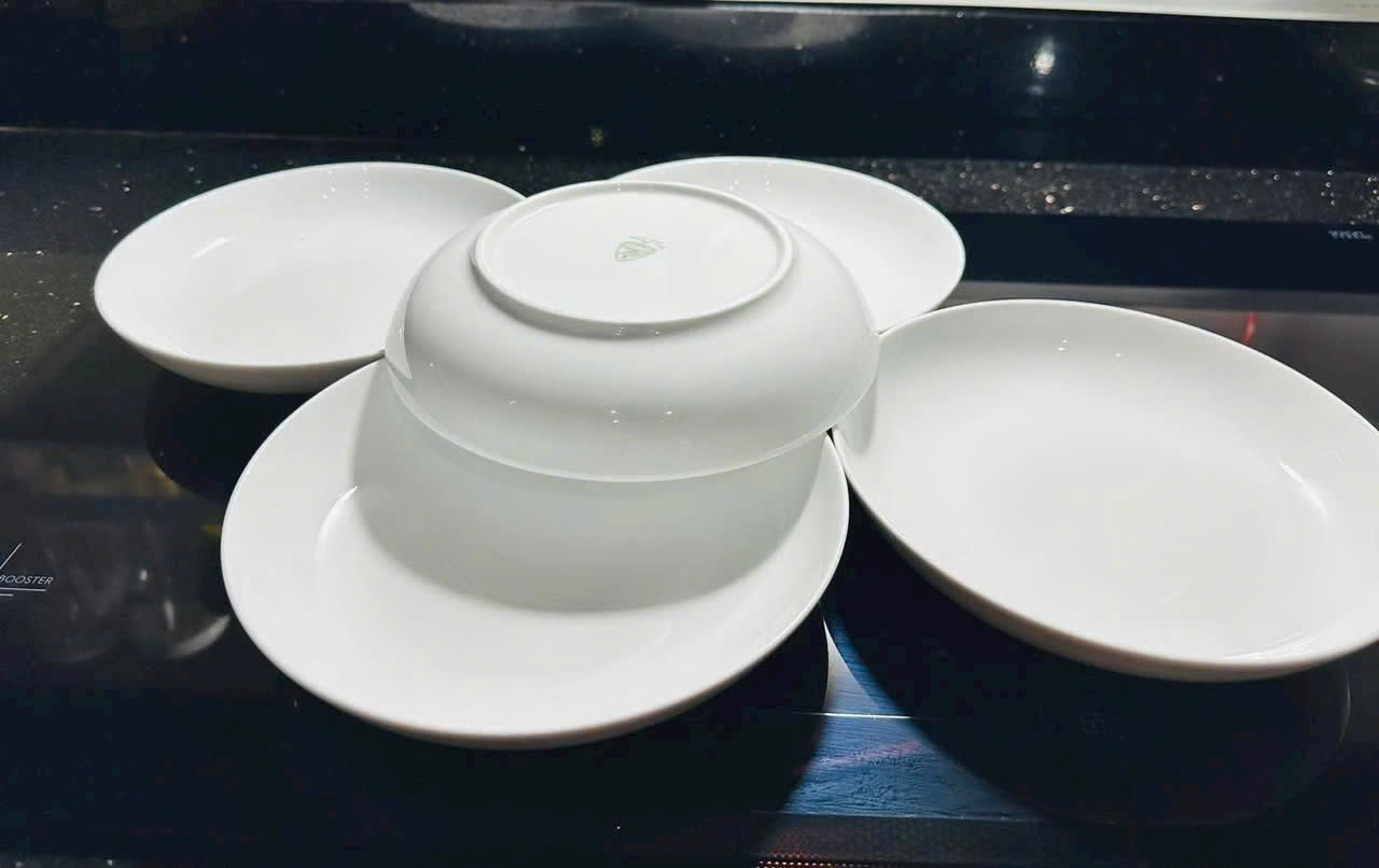 Set 5 đĩa sâu lòng Minh Long Camellia 20cm