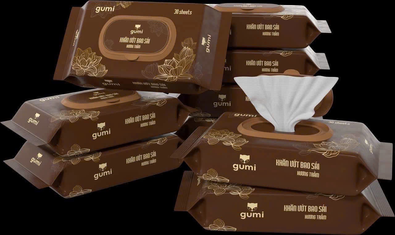 Combo 3 Gói khăn giấy uớt tinh dầu trầm bao sái ban thờ (mỗi gói 30 tờ)