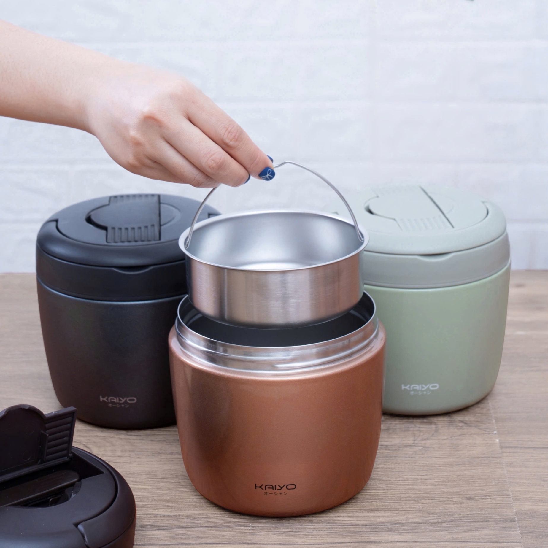 Cặp lồng giữ nhiệt Kaiyo size 1000ml - Vàng đồng