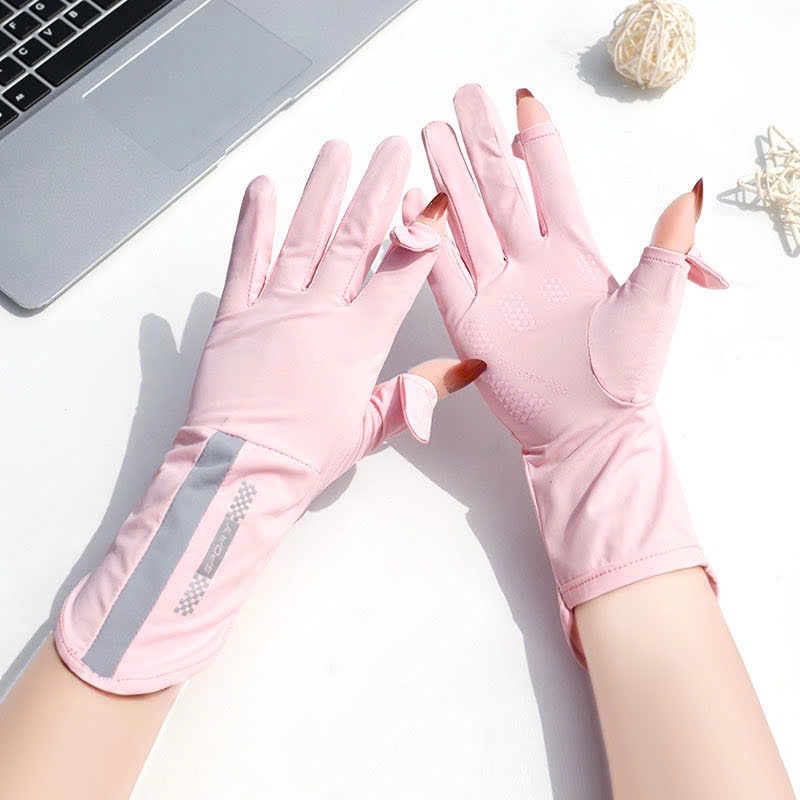 Găng tay chống nắng UV UPF50 - Hồng