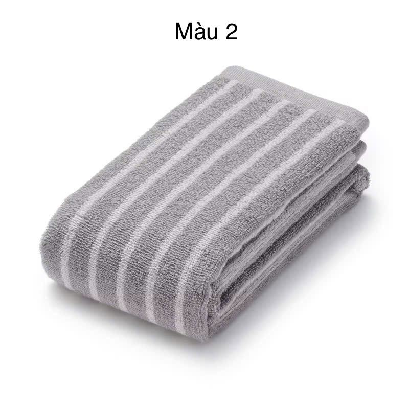 Khăn gội kẻ sọc cotton organic Muji 34 x84cm - Mẫu 2 (kẻ nhỏ nền nâu)