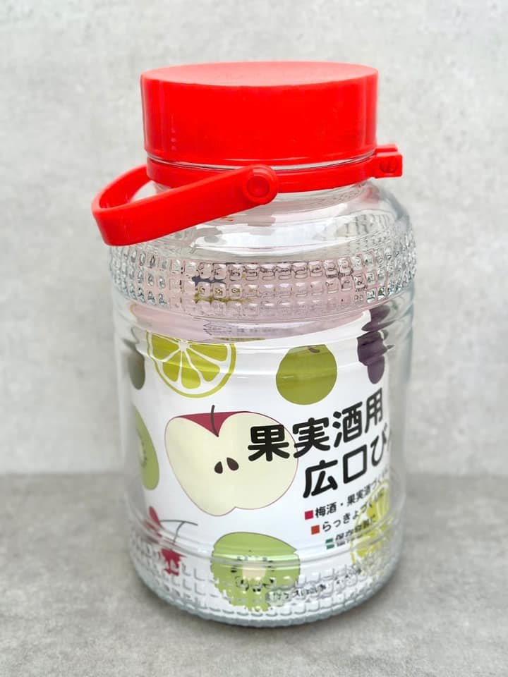 Bình ngâm hoa quả thủy tinh có quai xách Fujikin 5L