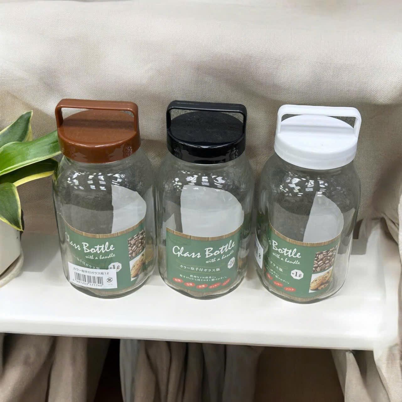 Combo: 03 Lọ thuỷ tinh có quai xách Echo 1L