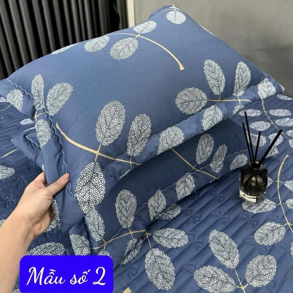 Set 2 vỏ gối cotton 48x68cm - Mẫu 2 (bông tuyết đậm)