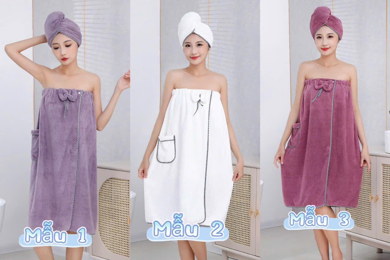 Set 2 món váy và mũ tắm siêu thấm