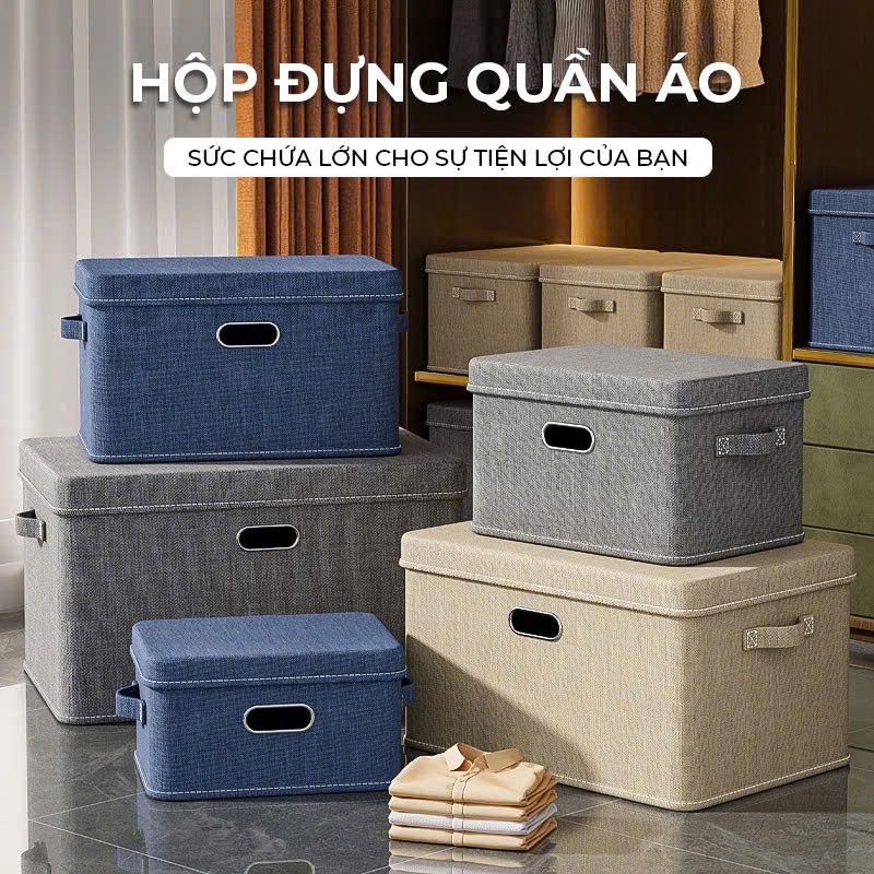 Hộp vải đựng quần áo có nắp