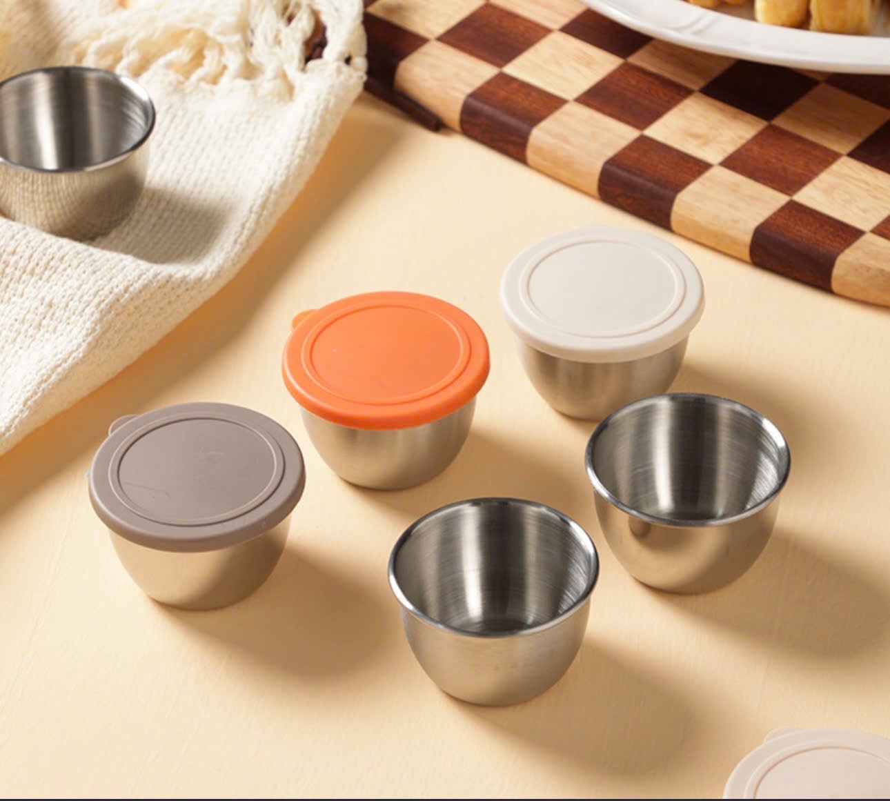 Set 6 cốc đựng gia vị inox 304 (75ml)