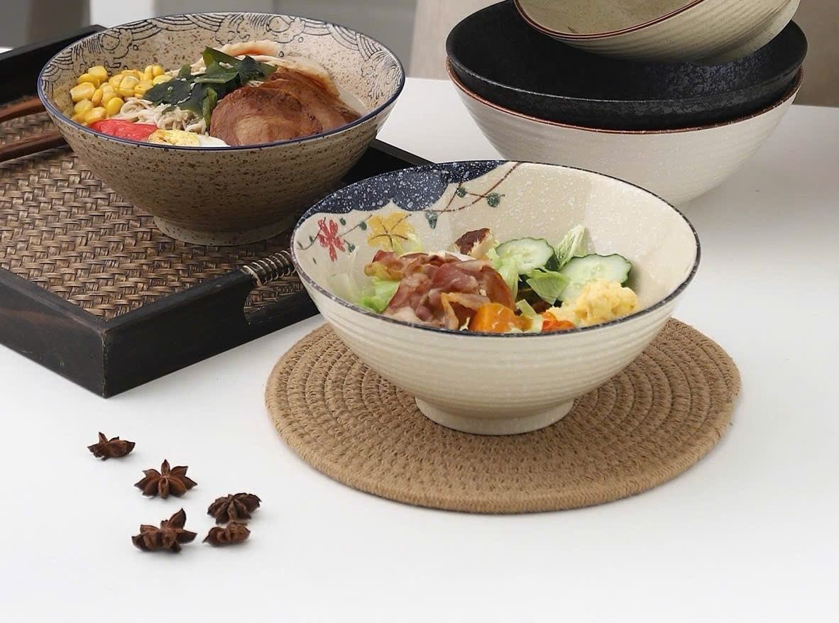 Set 2 bát tô dáng loe 20cm - mẫu hoa