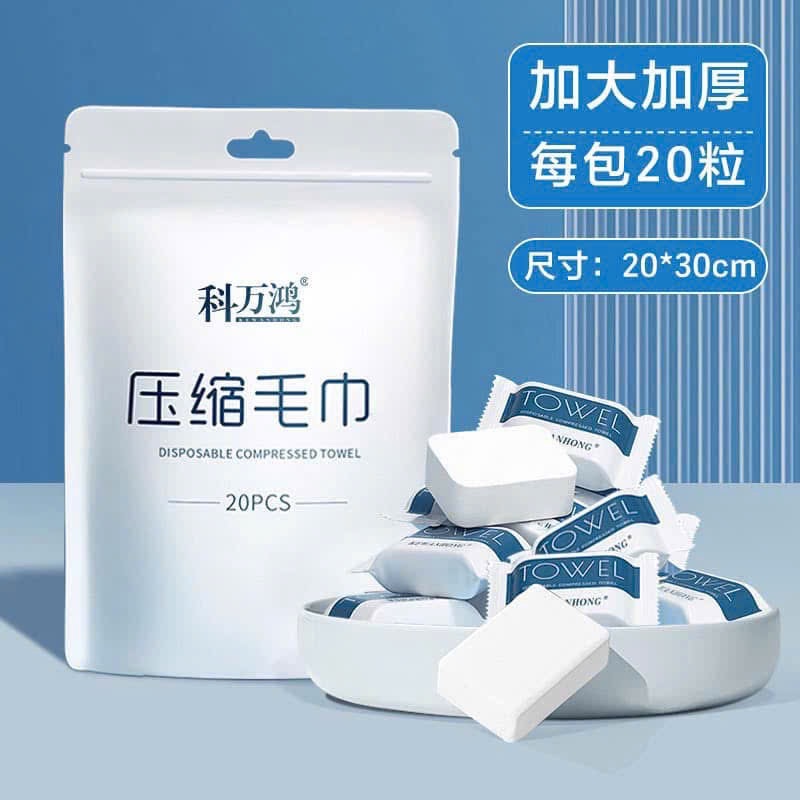 Set 3 bịch khăn nén 20x30cm (60 khăn)